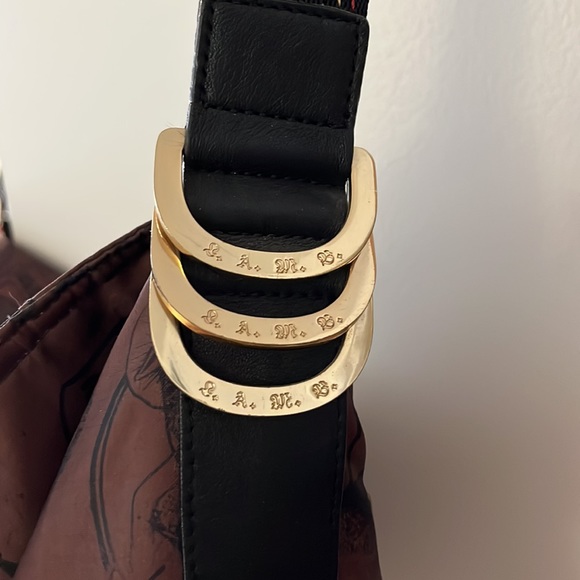 LeSportsac LAMB. Brown with gold details. Early 2000s.  Gently worn. - Picture 2 of 5